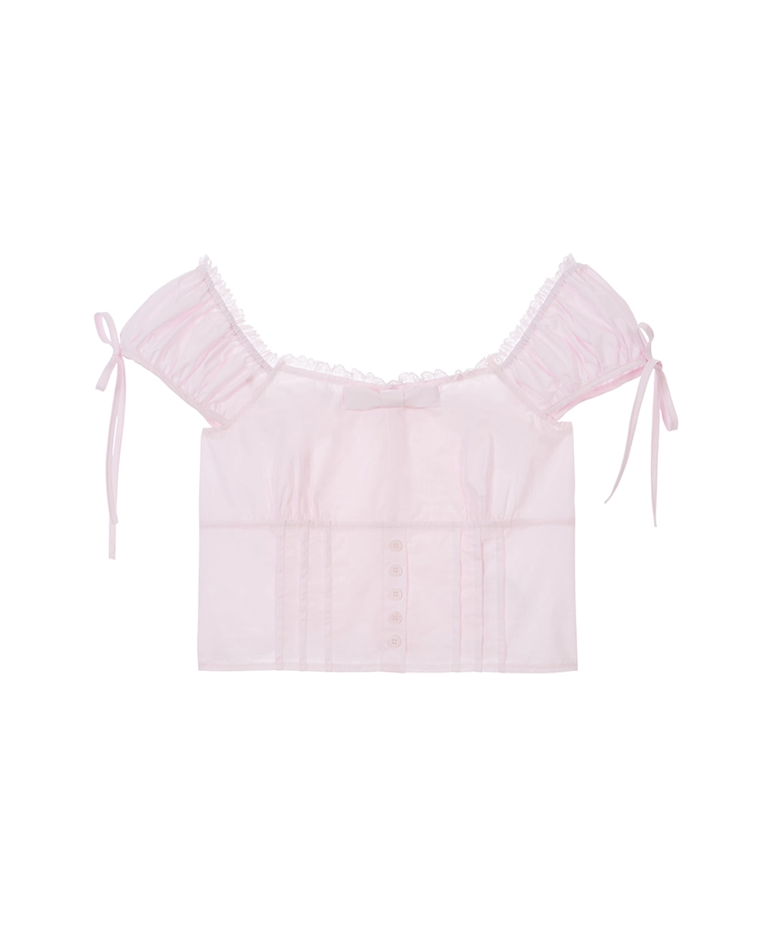 로제프란츠 Ribbon Pintuck Crop Blouse [Pink] 상품 이미지 3
