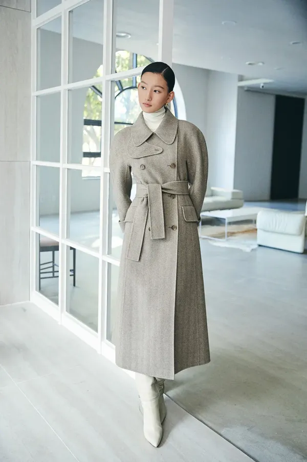 NO.18 OUTER - BROWN HERRINGBONE
