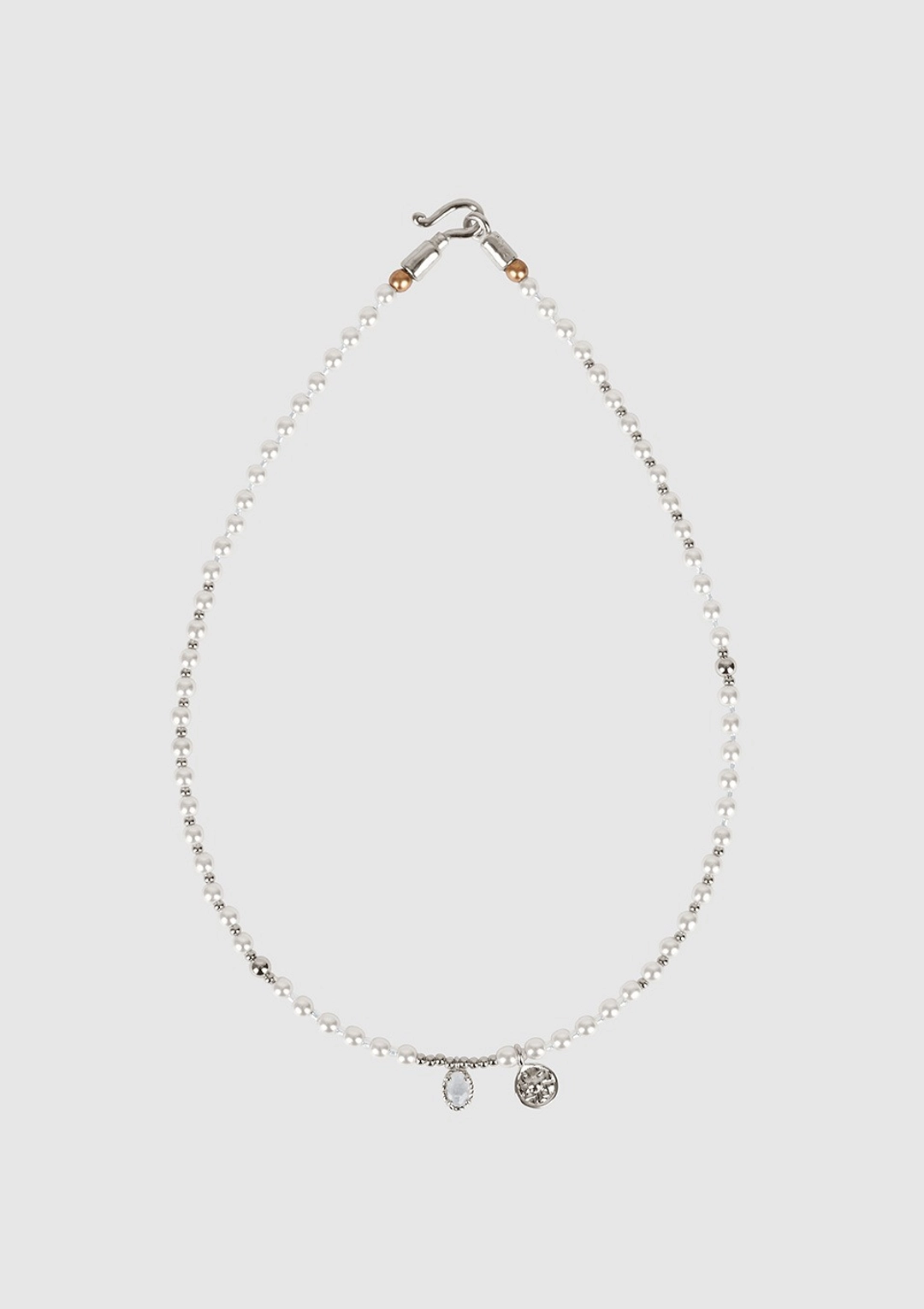 오픈도어 Pearl gemstone necklace Silver 상품 이미지 1