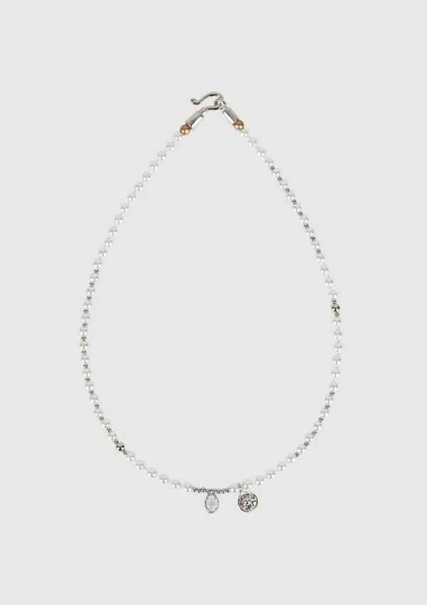 Pearl gemstone necklace Silver