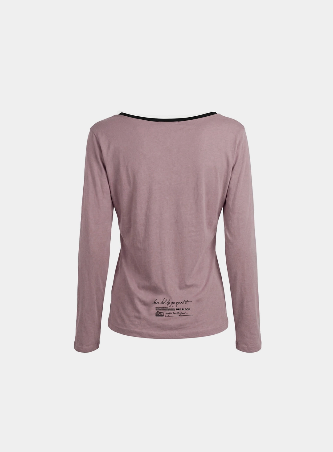 배드블러드 [w-tee26-124] B.A.D. Ladyland Ringer Loose-Fit T-Shirt - Pink 상품 이미지 2