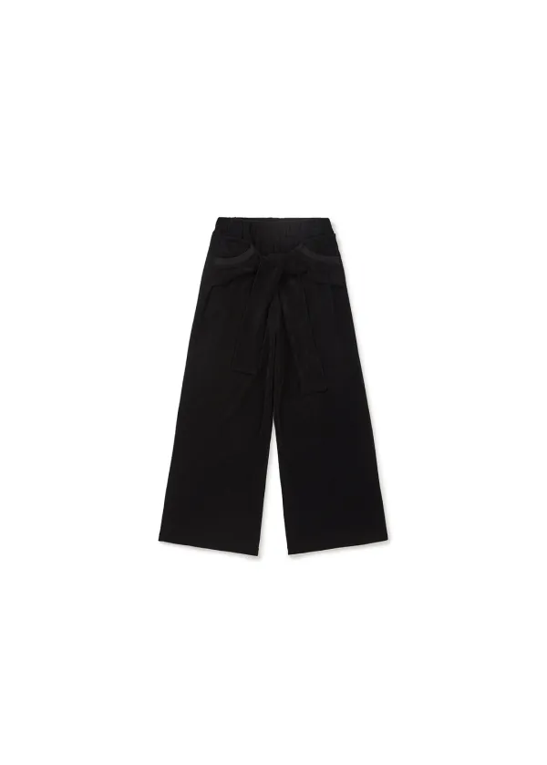 TIED DETAIL JERSEY PANTS (BLACK)