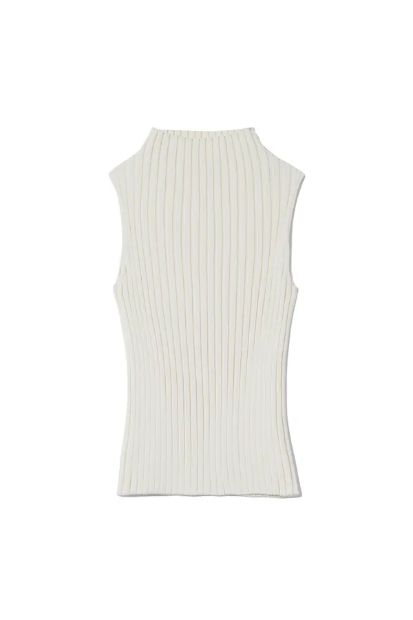 MILLIE KNIT SLEEVELESS MOCKNECK TOP [IVORY]