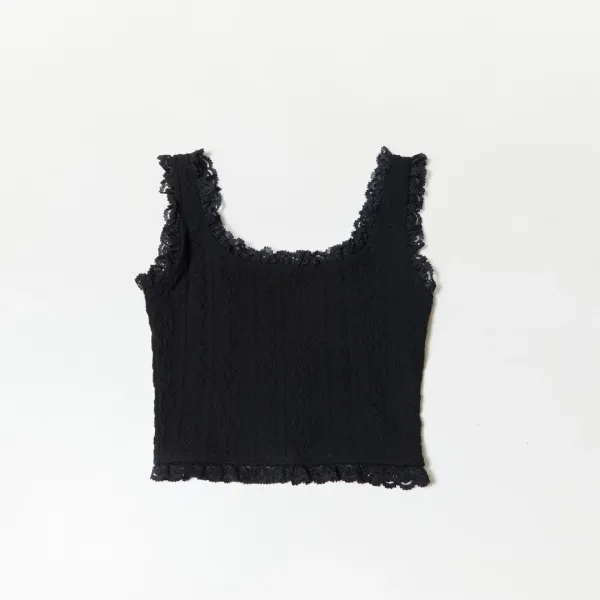 [4th] Angel lace sleeveless - black