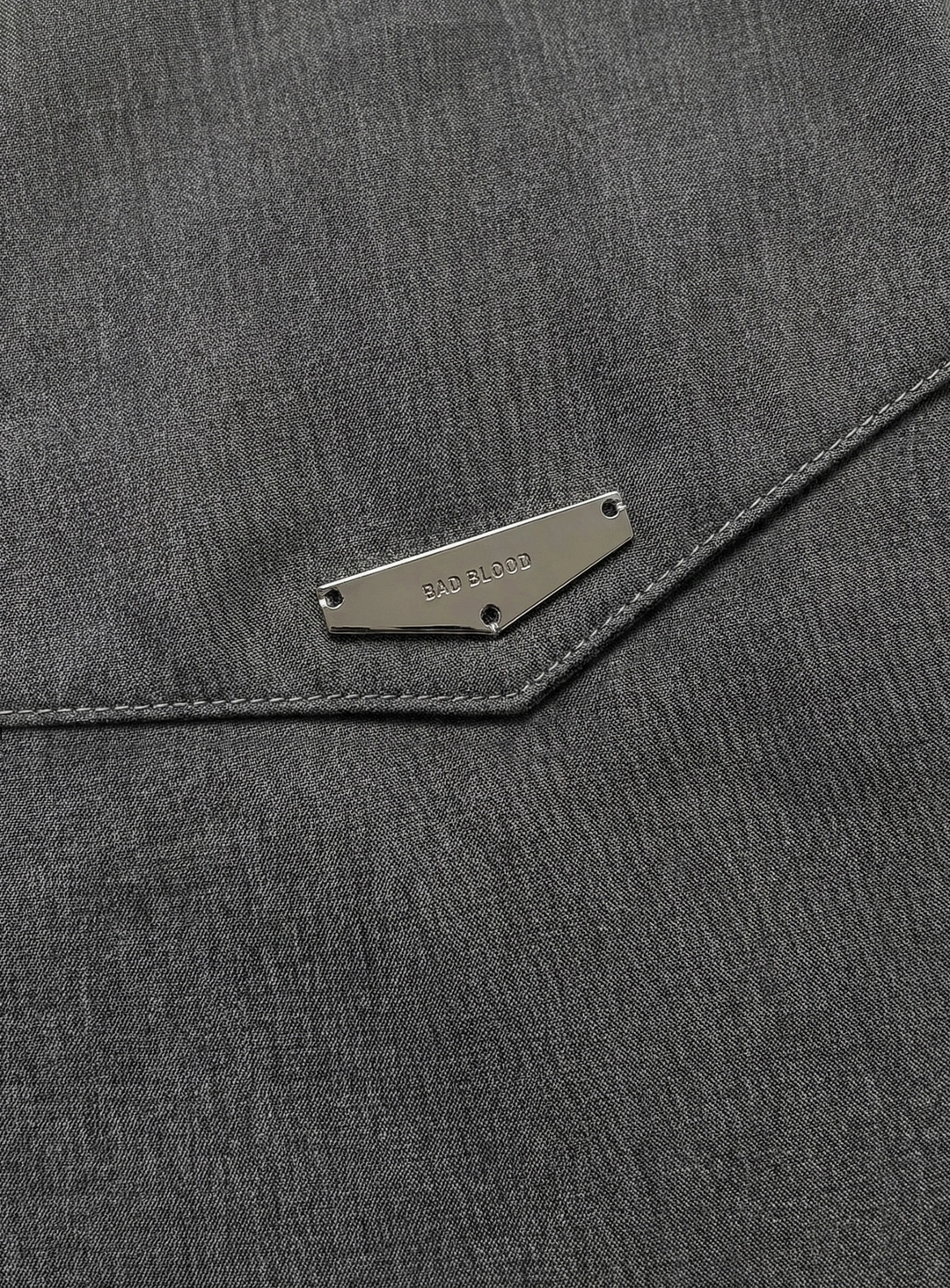 배드블러드 [w-jkt26-042] Contour High-Neck Lightweight Bomber Shacket - Gray 상품 이미지 3