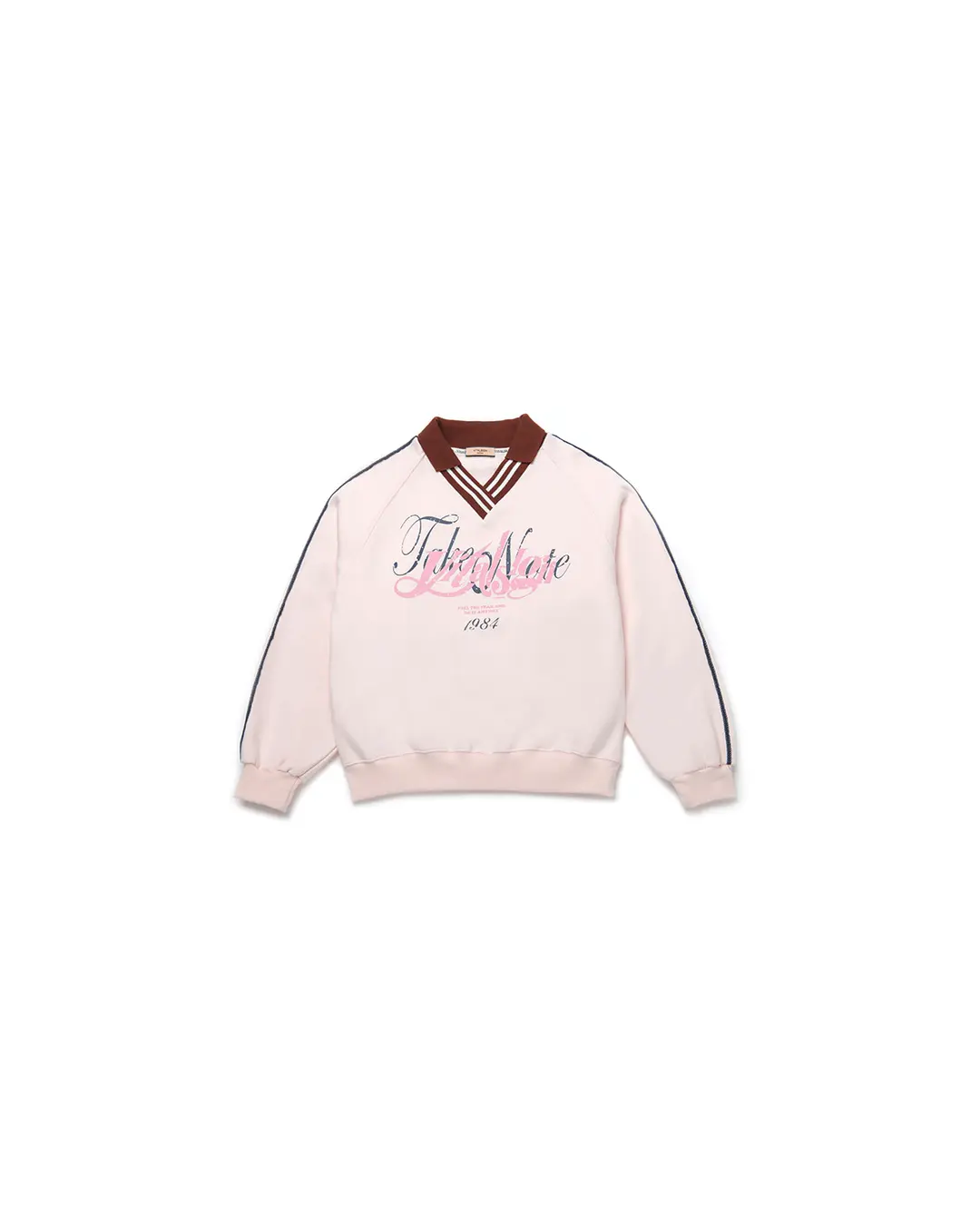 바이탈싸인 레이스 자카드 카라 기모 맨투맨 (Light Pink) 상품 이미지 3