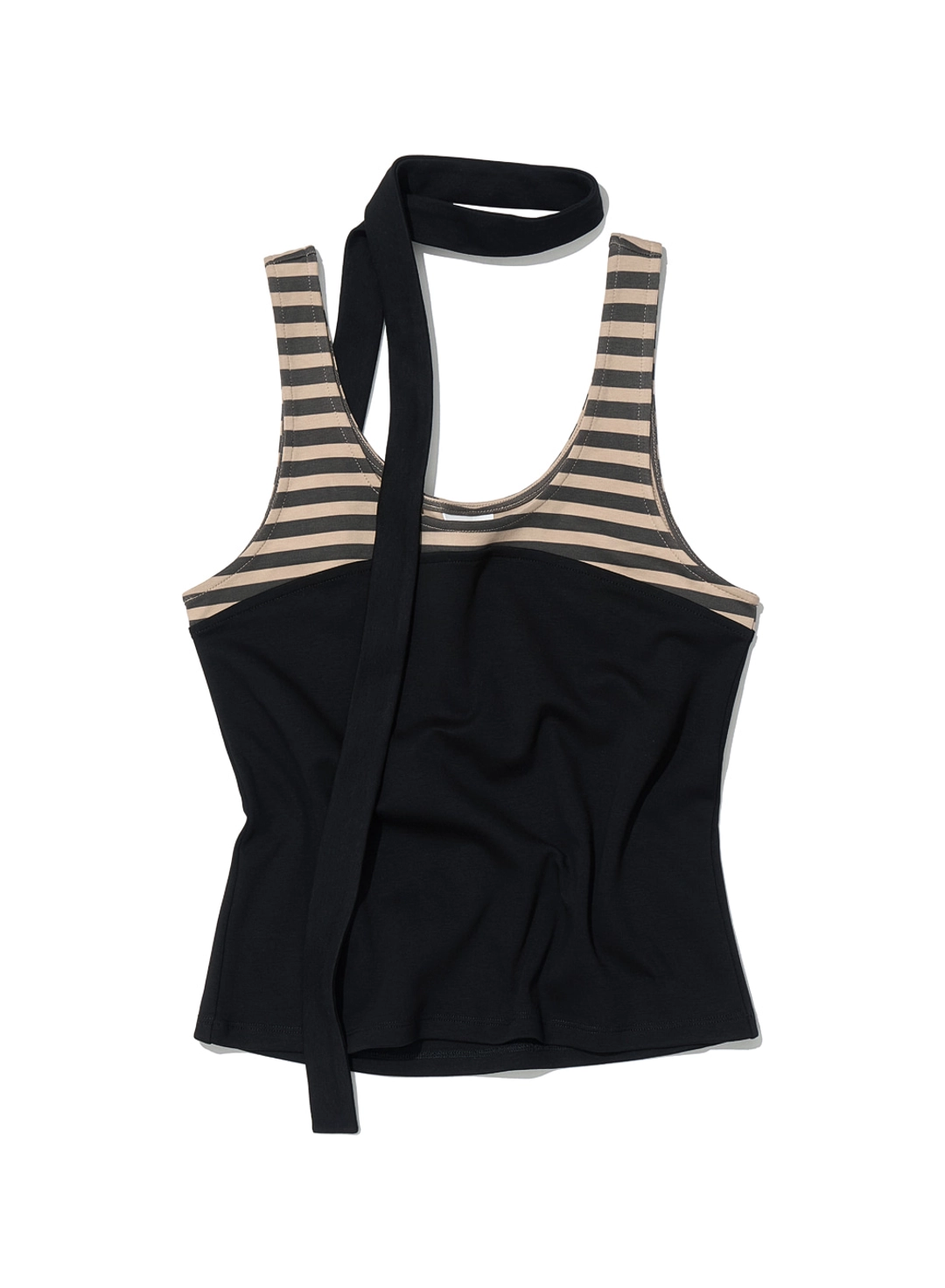 파르티멘토 [WOMEN] DETACHABLE TIE-NECK SLEEVELESS TOP_BLACK 상품 이미지 1