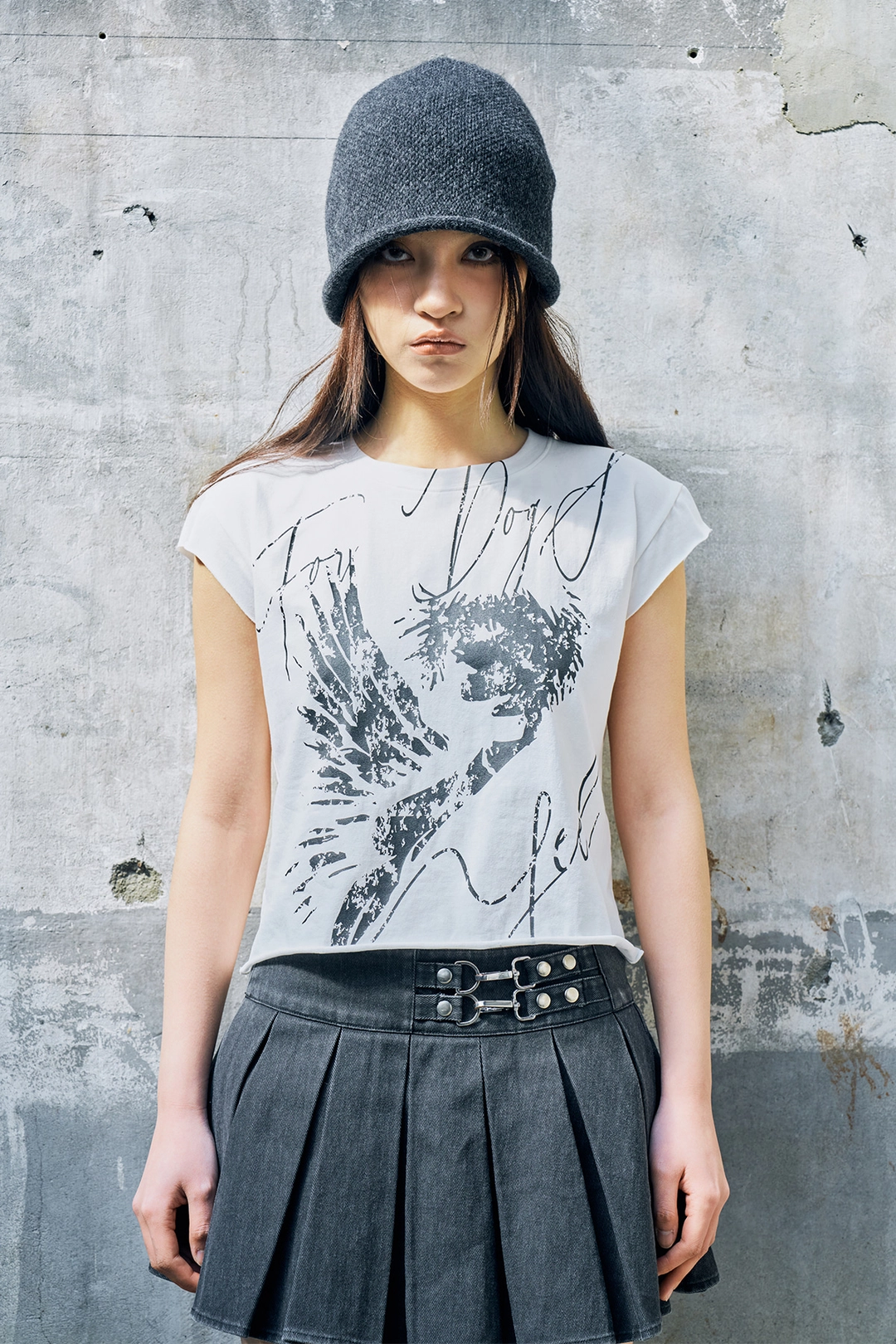 와이이이엘 ROCKSTAR CAP SLEEVE T-SHIRT WHITE 상품 이미지 2