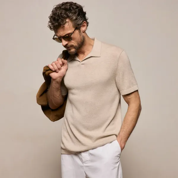 Cotton Cashmere Polo - Wheat