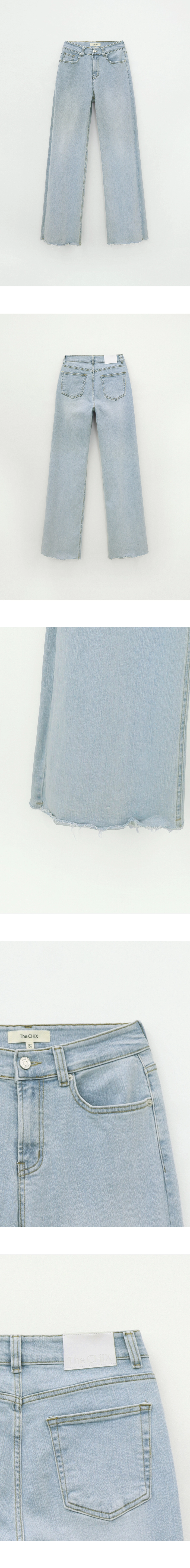 칙스라벨 CHIXLABEL H 제니스 컷오프 와이드 데님 - Light Blue 상품 이미지 2