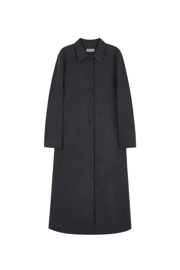 MINIMAL HANDMADE MAXI COAT (CHARCOAL)