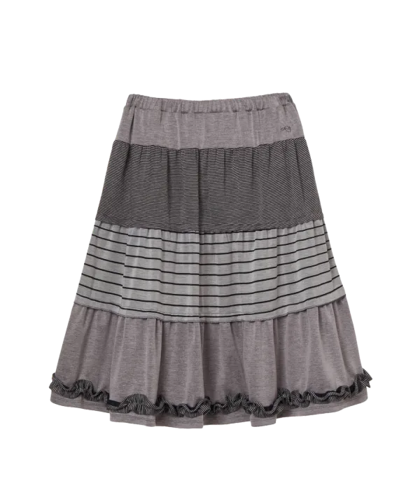 TIERED FRILL SKIRT [GREY]
