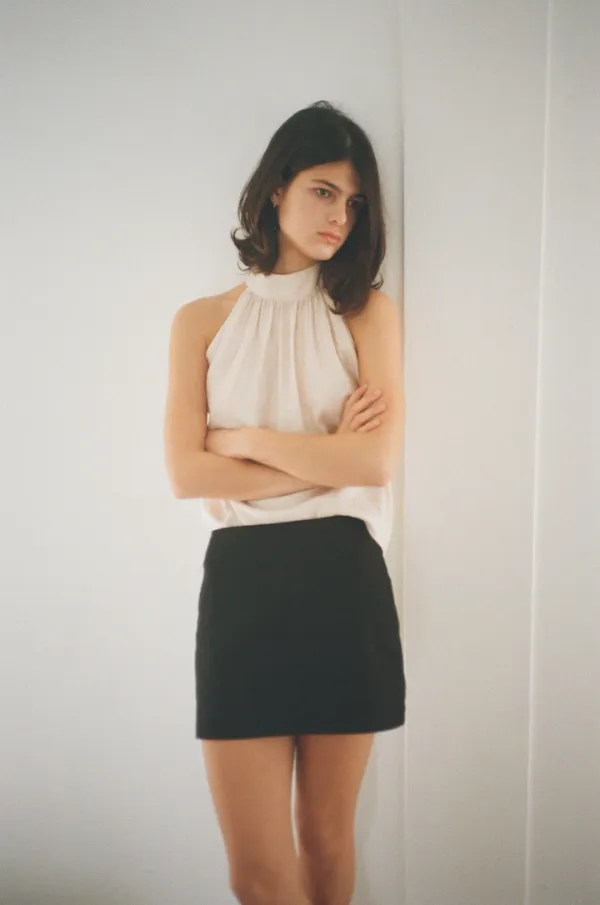 LIA HALTERNECK TOP / PALE ROSE