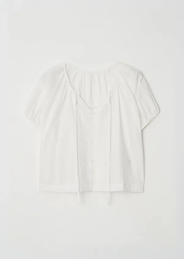 jacquard shirring string blouse-ivory(6월 4일 부터 순차발송)