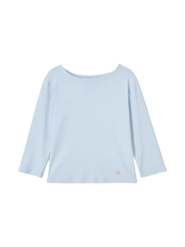 Boat Neck Classic Tee_ Blue