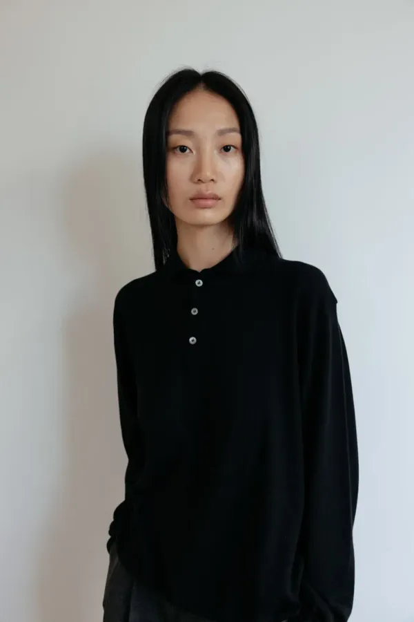 Cotton Loose Collar Knit (Black)