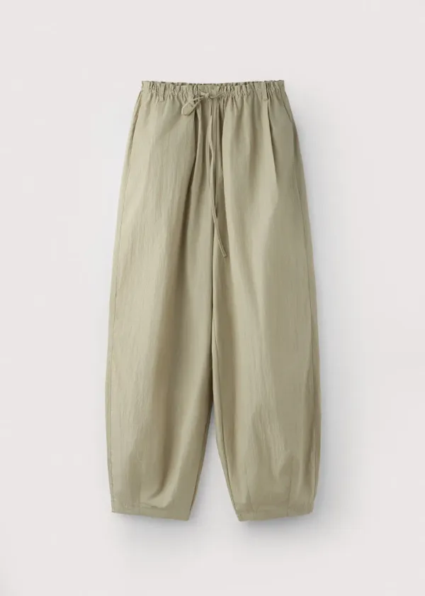 Light weight cotton volume silhouette pants_Sage