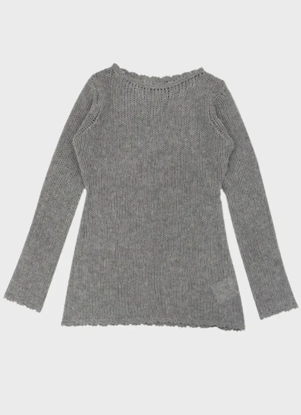 wool net knit mini dress