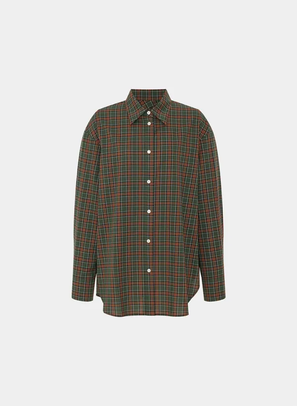 Tully wool cotton check SH - Green