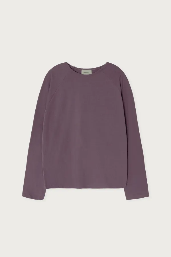 RAGLAN LONG SLEEVE T-SHIRT RED BEAN