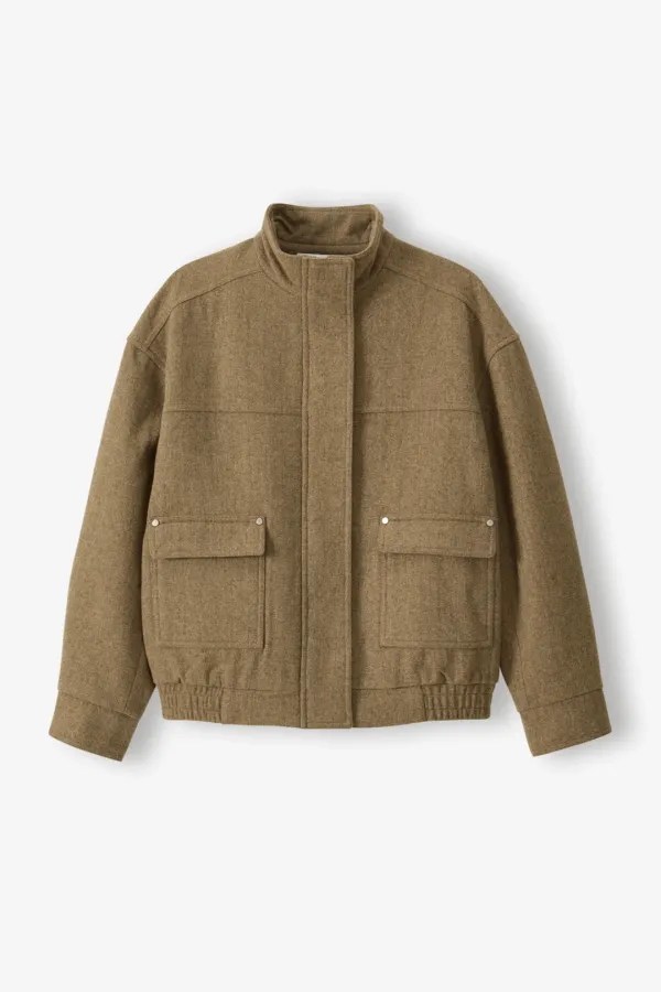 Woolen Blouson (Beige)