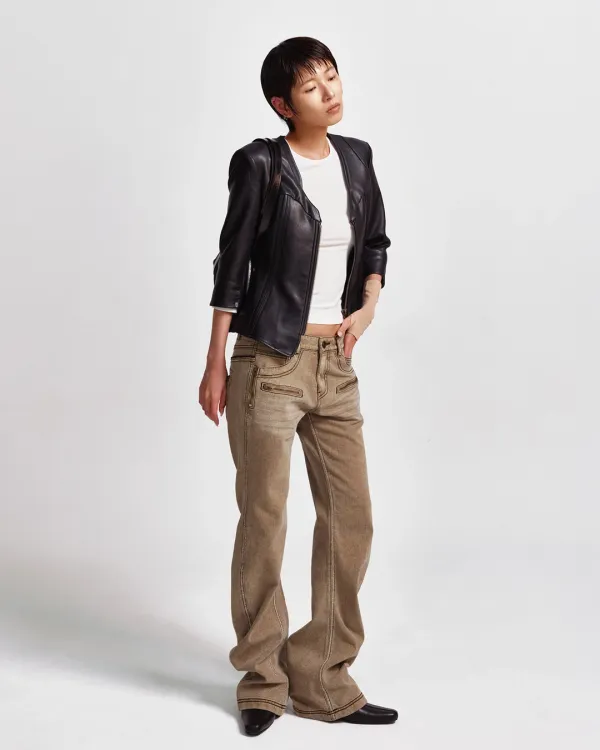 SLIM DRAG JEANS_BLEACHED BROWN