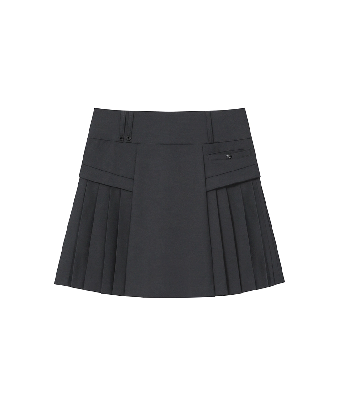미세키서울 [레이 PICK] Side pleats line midi skirt CHARCOAL 상품 이미지 2