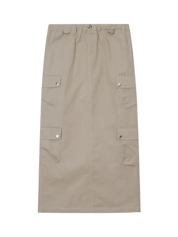 WASHED CARGO MAXI SKIRT_BEIGE