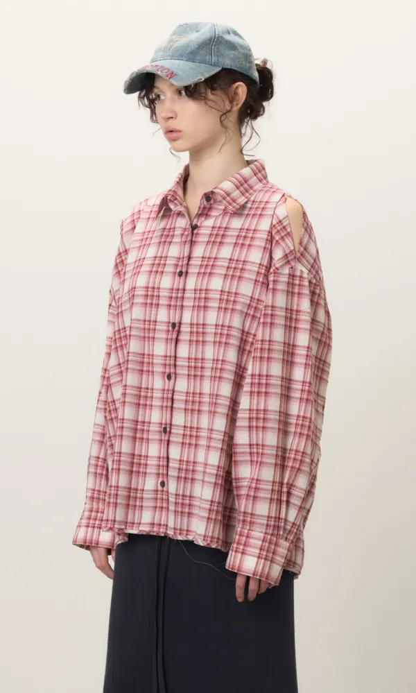 Open Shoulder Shirts_Red