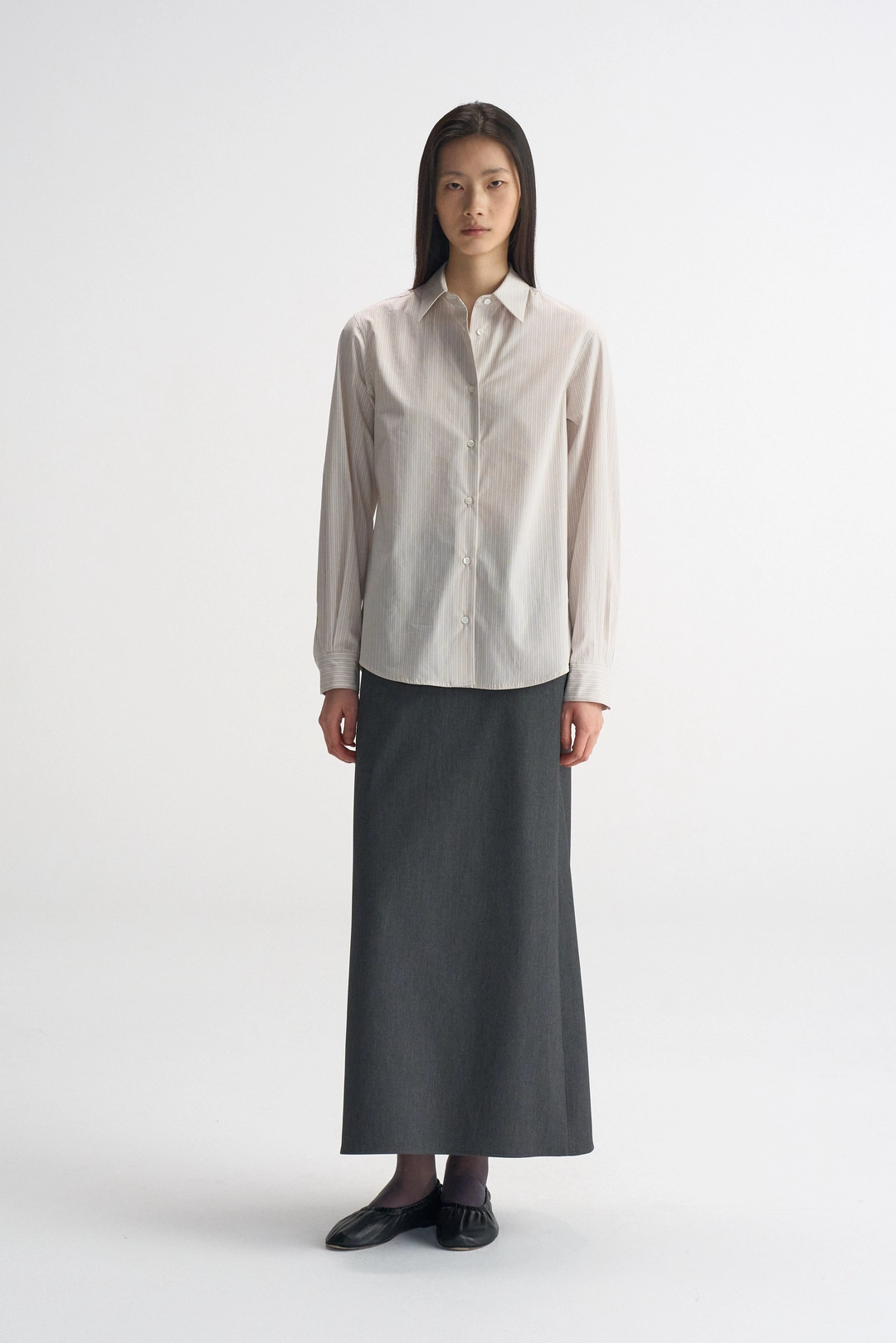 레이스 Standard Maxi Long Skirt_Charcoal 상품 이미지 1