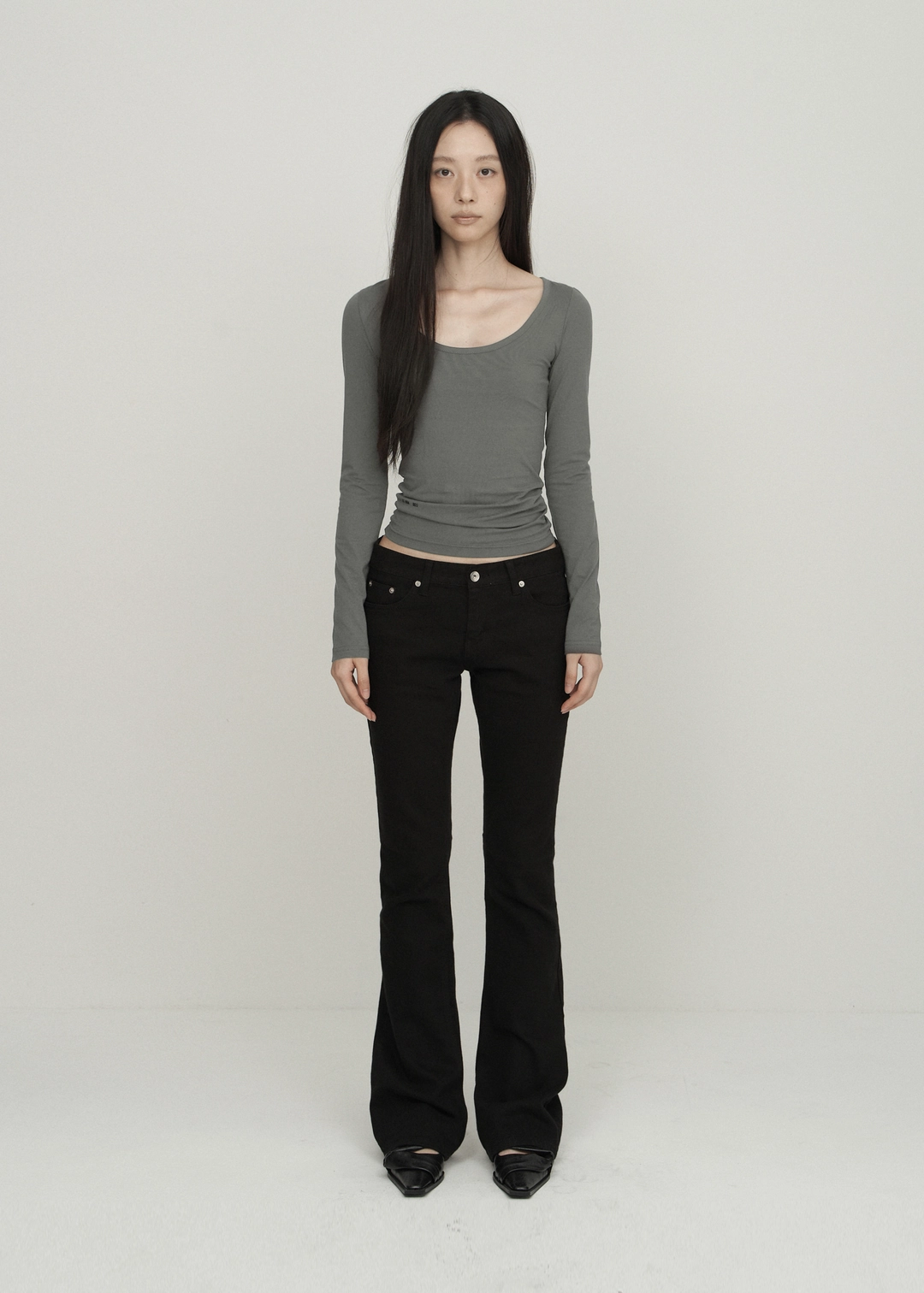 보헤미안서울 BASIC SKINNY TEE, ASH KHAKI - bohemseo 상품 이미지 2