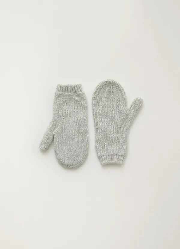 Alpaca knit mittens (Ash gray)