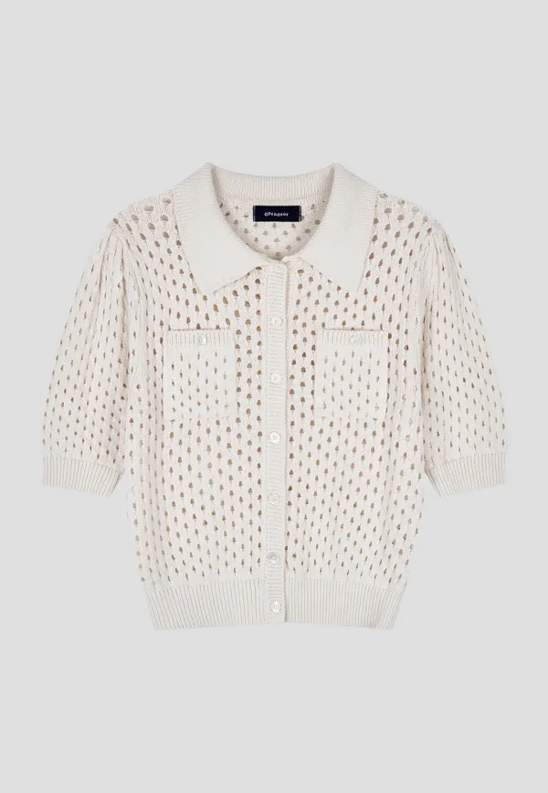 Hole in twide knit Ivory