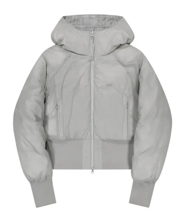 Reversible Check Padded Jacket / Grey