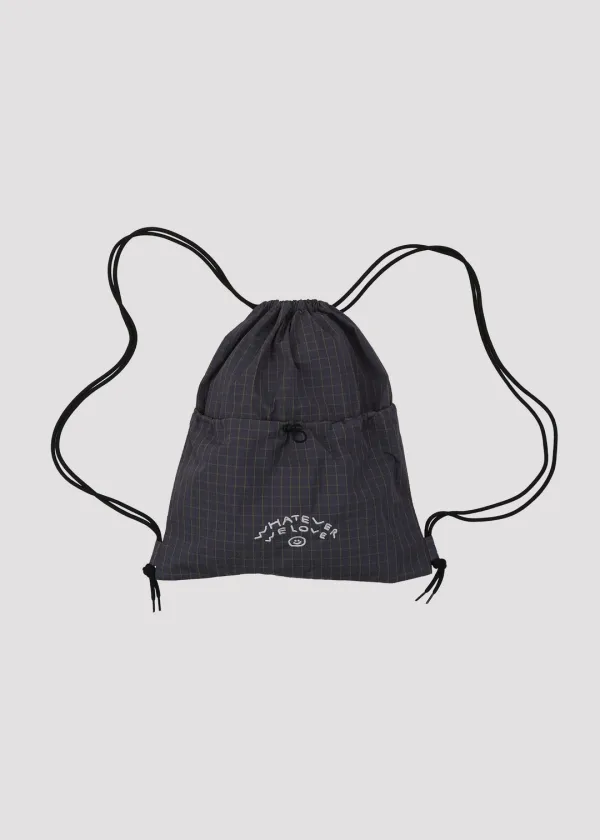 STRING BAG PURPLE CHECK