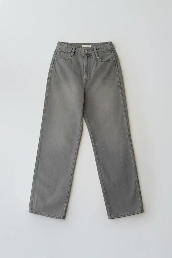 Brush washed denim (gray)