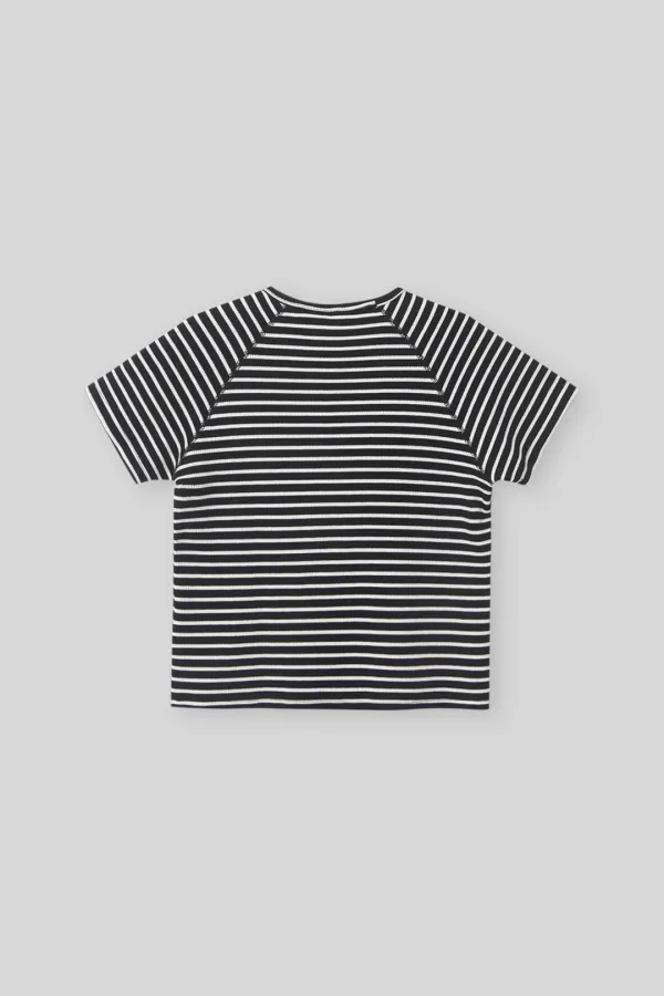 Waffle half t-shirt (black stripe)