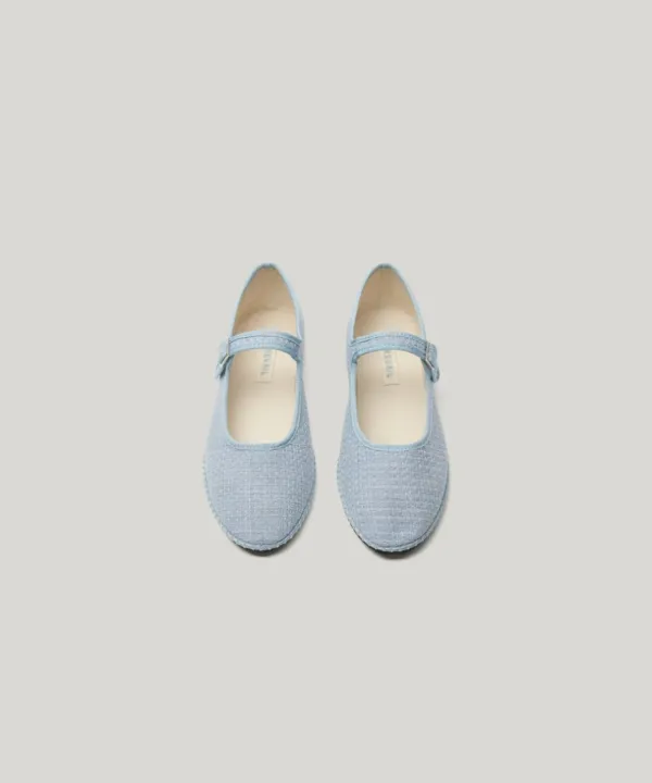 PVIL Tweed Mary Jane Flat(Sky)