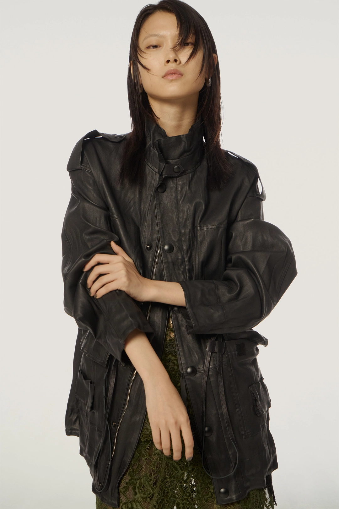 더일마 Sable Crinkled Leather Jacket 상품 이미지 1