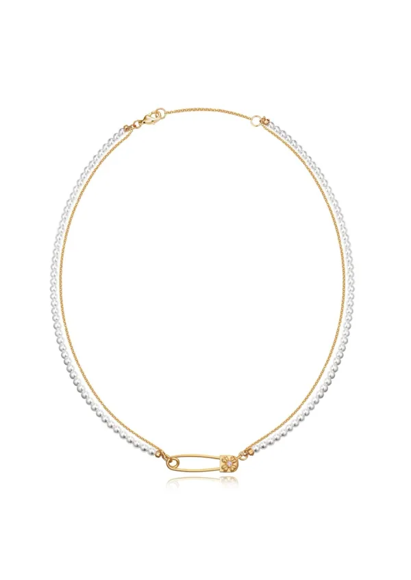 Safety Pin Pearl Choker