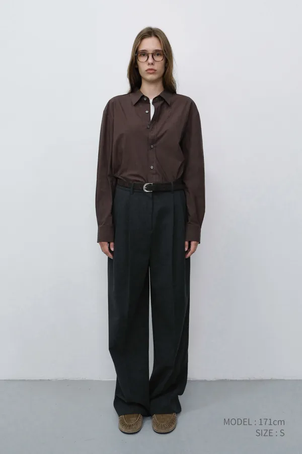 UNISEX REFINED COTTON SHIRT DARK BROWN_UDSH6C101W2