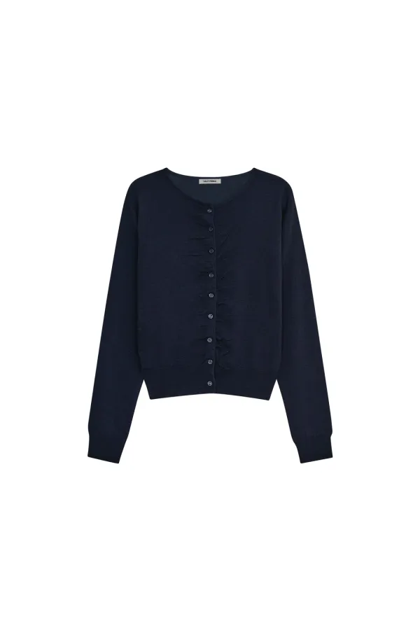 SHIRRING CARDIGAN [DARK NAVY]