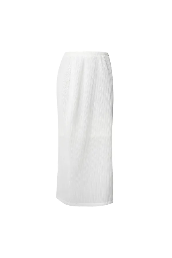 AUBE PLEATS LONG SKIRT [WHITE]