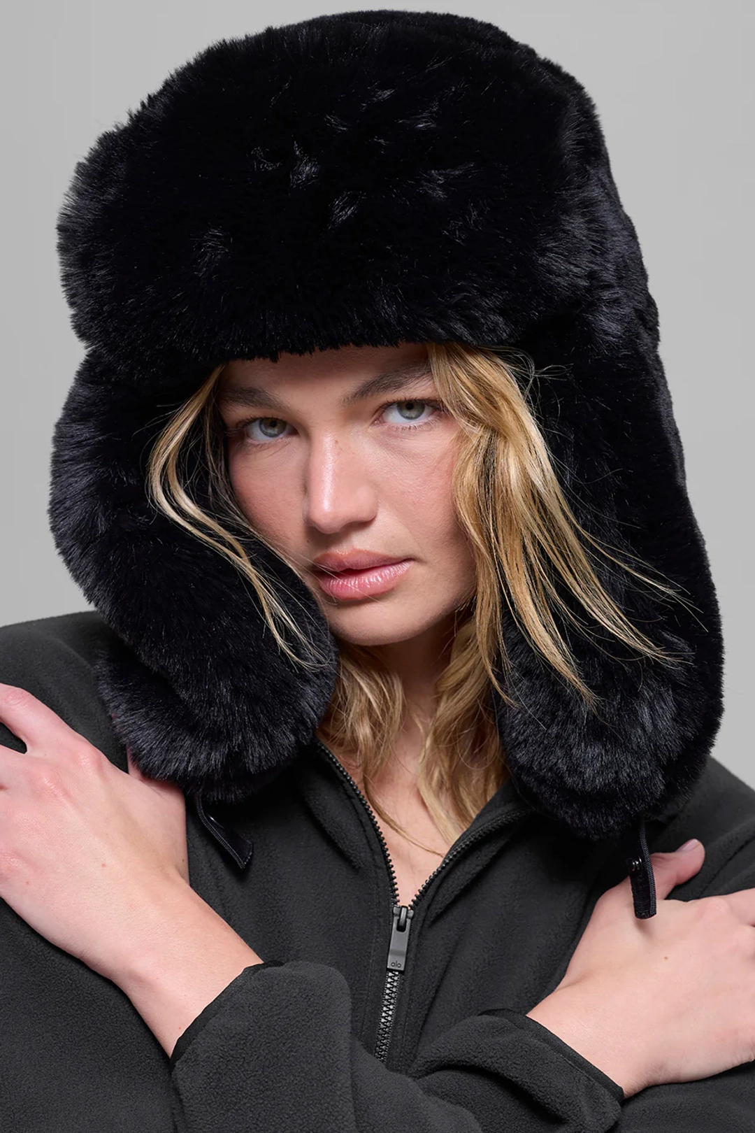 알로요가 Faux Fur Starstruck Hat - Black 상품 이미지 2