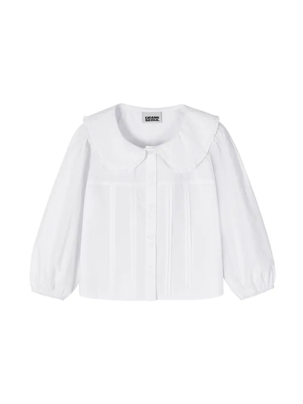 FRILL COLLAR PINTUCK BLOUSE_WHITE