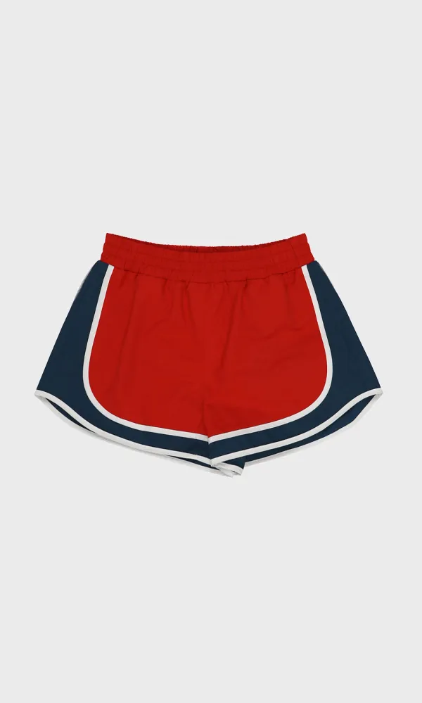 Color Block Track Shorts_Red