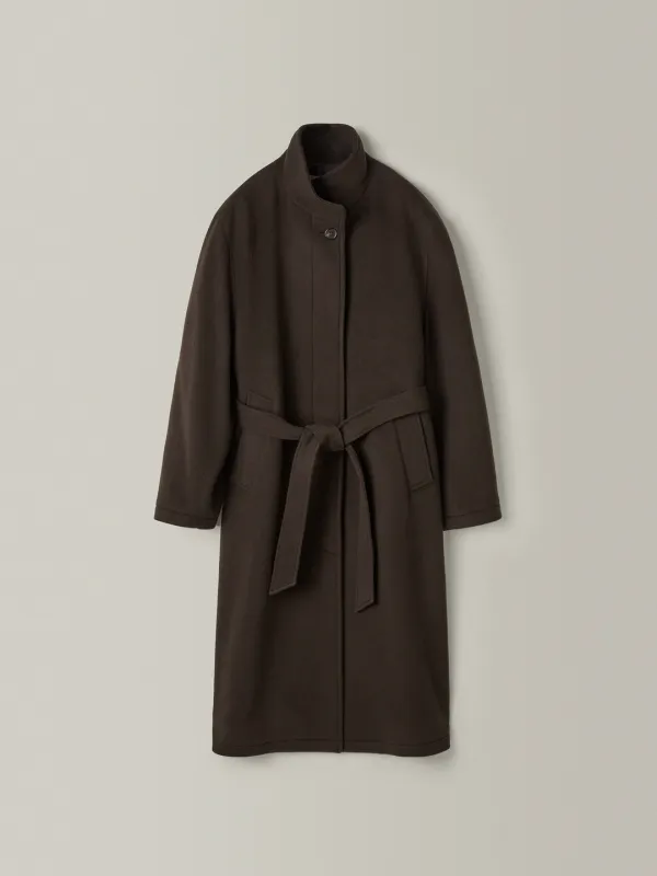 캐시미어 하이넥 코트_dark brown