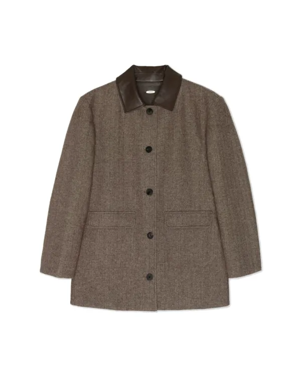 [4th] HERRINGBONE LEATHER REVERSIBLE JACKET (2color)