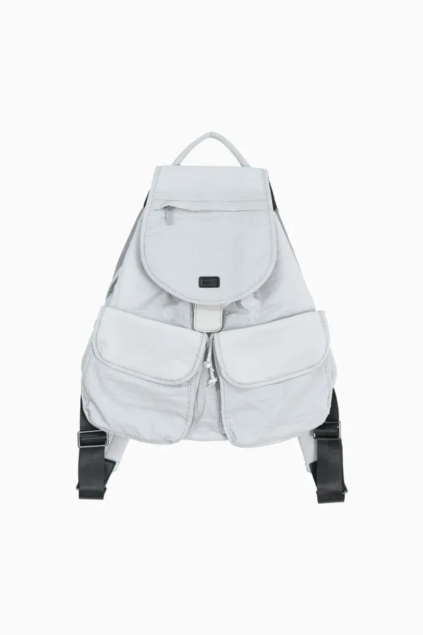 TWO POCKET BACKPACK, LIGHT GRAY