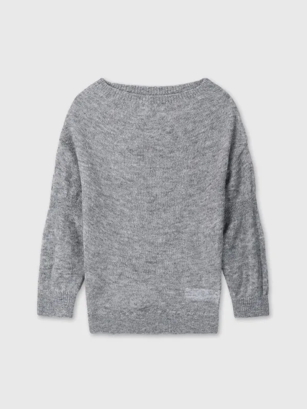 (W) CONVERTIBLE RIB-BAND KNIT TOP_ MELANGE GREY